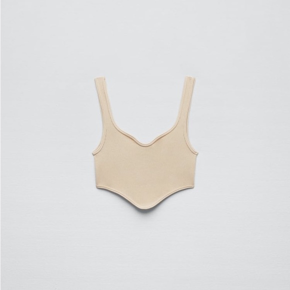 Zara Beige Pink Seamless Corset Top - Picture 14 of 16